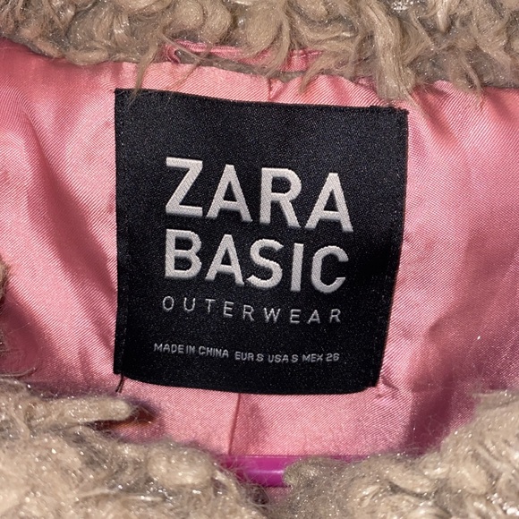 Zara Basic Outerwear Small Texture Coat With Hood Color Mink - Picture 3 of 13